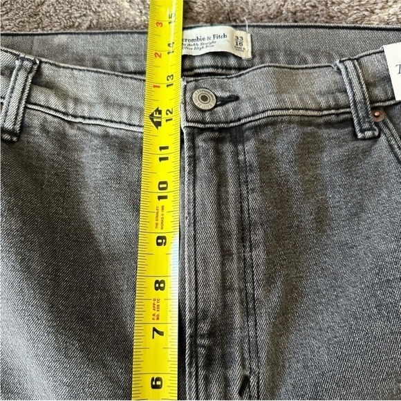 NWT Abercrombie & Fitch Ultra High Rise Ankle Straight Jeans Dark Grey 33/16 - Picture 6 of 8